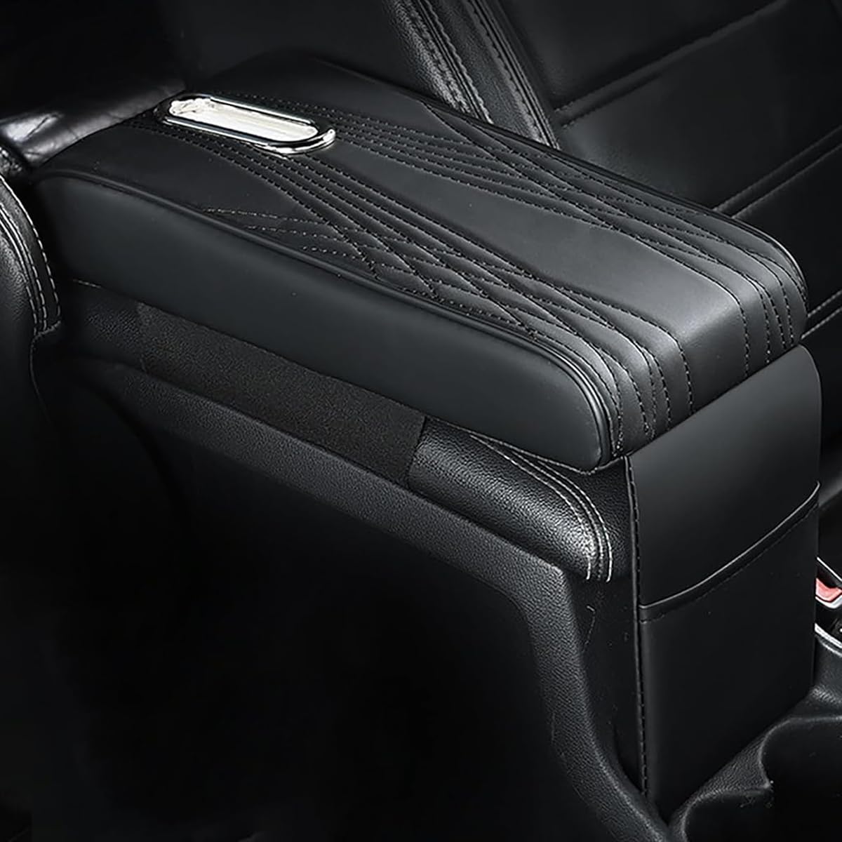 ZORBES Car Armrest Pad 3 in 1 Multipurpose Center Console Arm Rest with Tissue Holder & Storage Pouch Fashion PU Armrest Pad Car Center Console Pad Car Interior Accessory ZORBES Car Armrest Pad 3 in 1 Multipurpose Center Console Arm Rest with Tissue Holder & Storage Pouch Fashion PU Armrest Pad Car Center Console Pad Car Interior Accessory